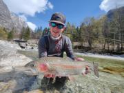 Eban and big Rainbow trout